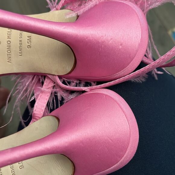 Antonio Melani Breast Cancer Awareness Capsule Stacy Feather Stilettos 9.5M - Picture 6 of 6